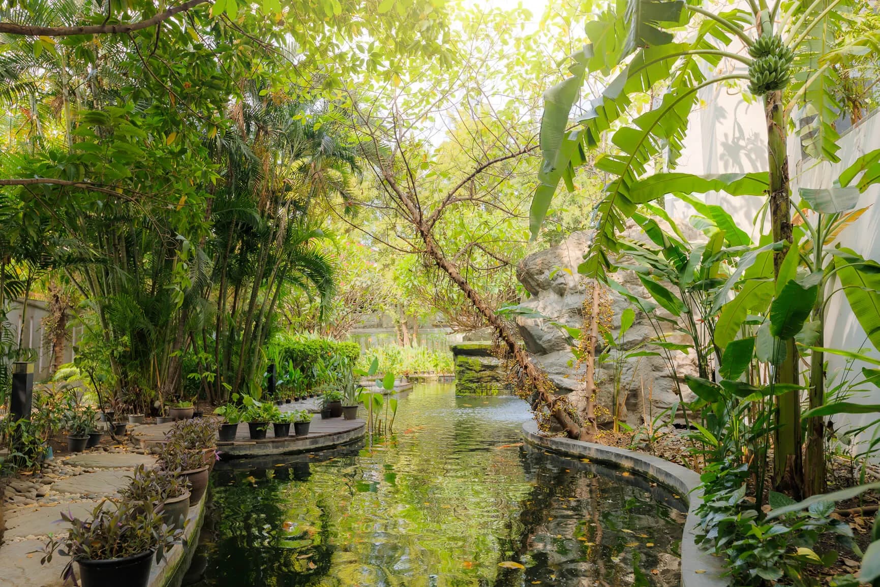 Circle Condominium outdoor facility area and landscaped garden walkway