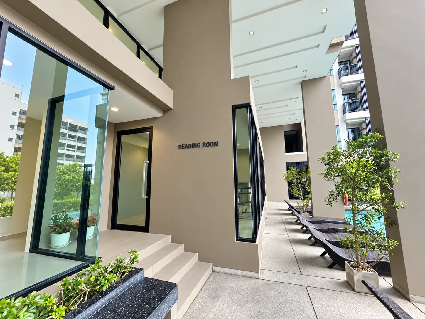 Project courtyard and common room exterior