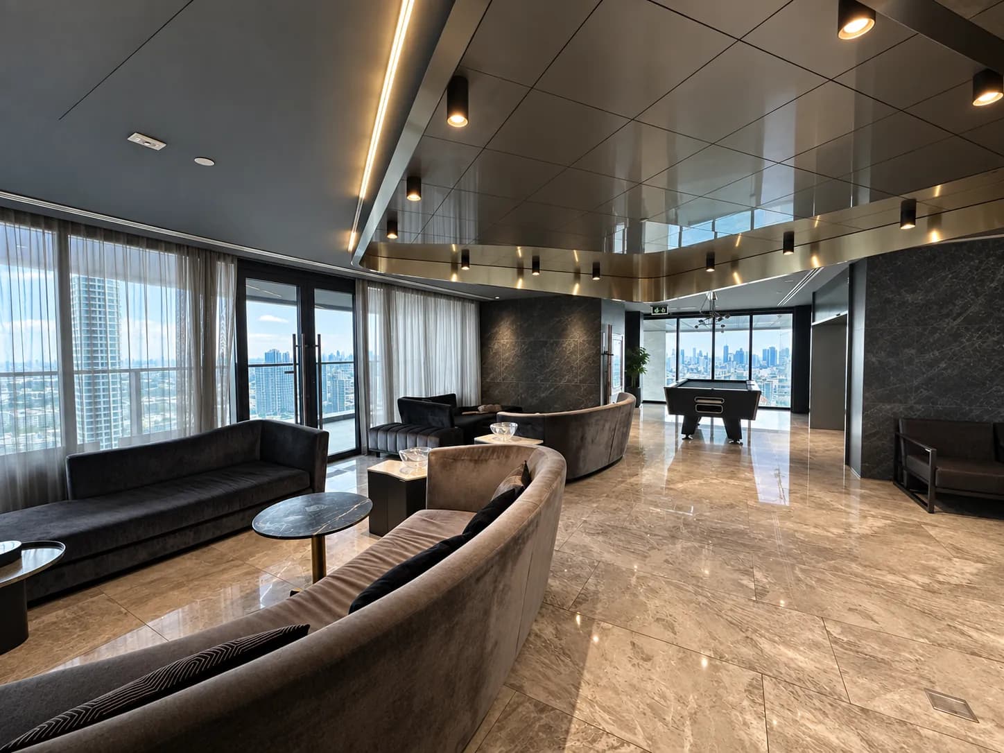 Building lobby seating area