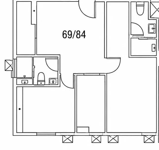 Aspire Sukhumvit 48 two-bedroom unit floor plan