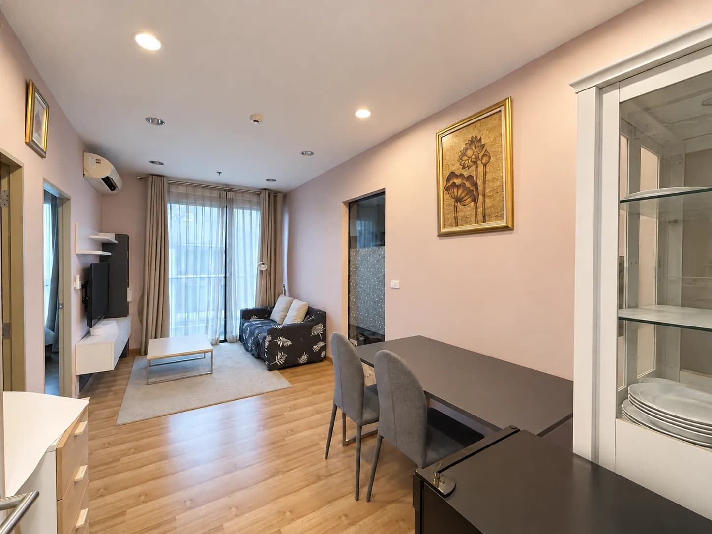 Living room and dining area