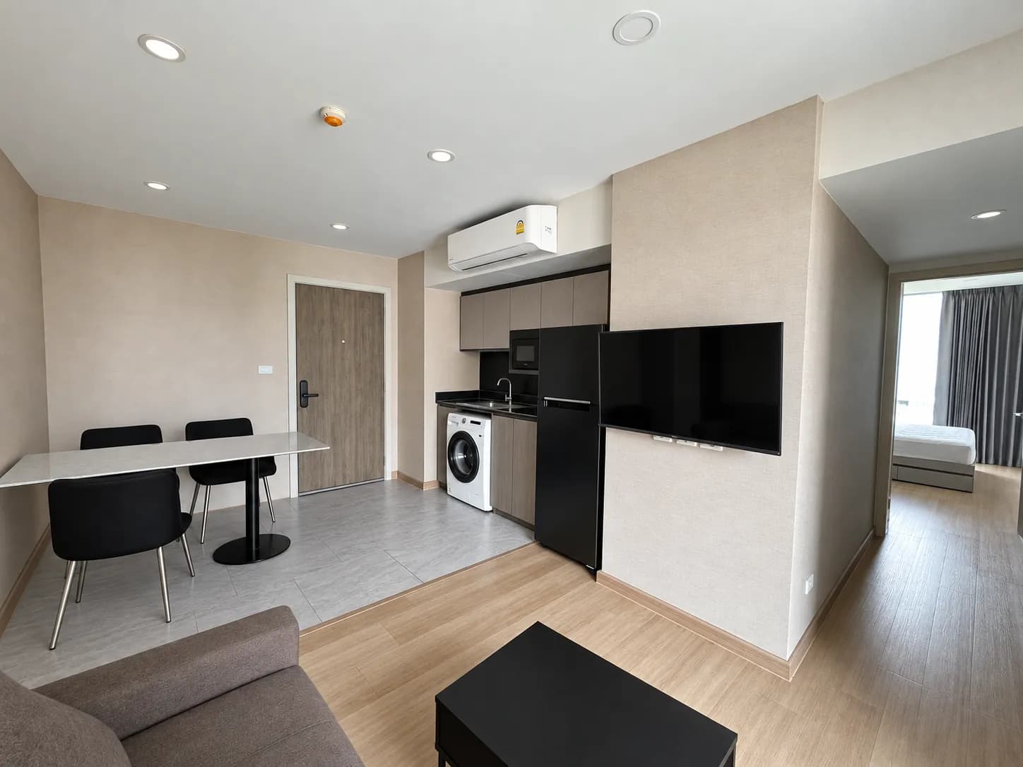 Living room and kitchen