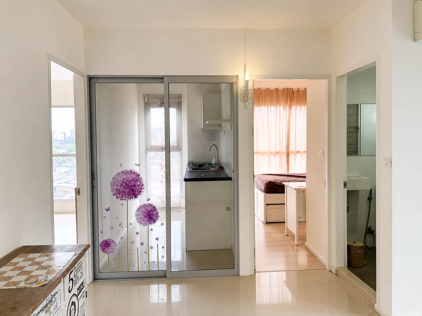 Entry hall inside the Aspire Sukhumvit 48 unit